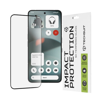 Zaščitna folija za zaslon Techsuit za Nothing Phone (3), kaljeno steklo, polno lepilo, 111D, črna