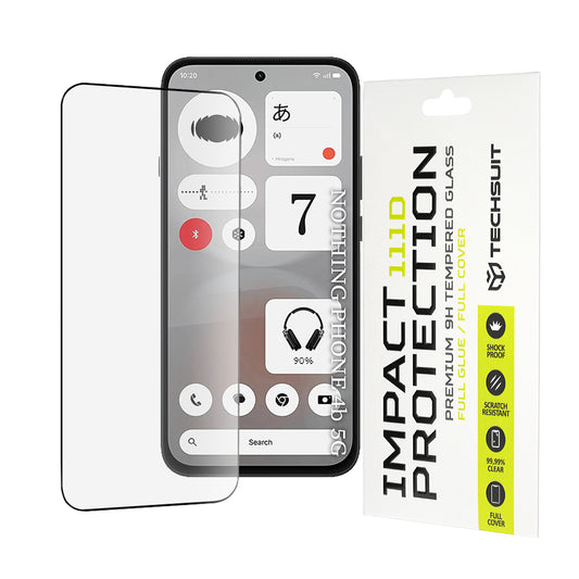 Zaščitna folija za zaslon Techsuit za Nothing Phone (4b), kaljeno steklo, polno lepilo, 111D, črna