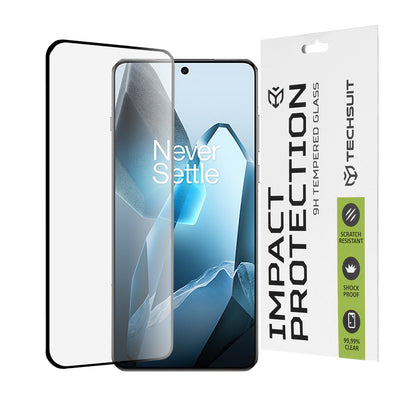 Zaščitna folija za zaslon Techsuit za OnePlus 13, kaljeno steklo, Full Glue, 111D, črna