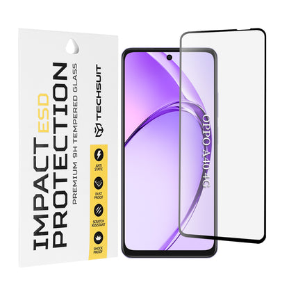 Zaščitna folija za zaslon Techsuit za Oppo A3 4G / A3 5G, kaljeno steklo, polno lepilo, črna