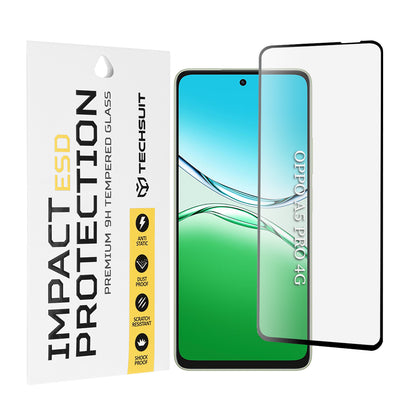 Zaščitna folija za zaslon Techsuit za Oppo A5 Pro 4G / A5 Pro, kaljeno steklo, polno lepilo, črna