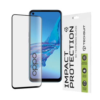 Zaščitna folija za zaslon Techsuit za Oppo A53s / A53 4G, kaljeno steklo, polno lepilo, 111D, črna