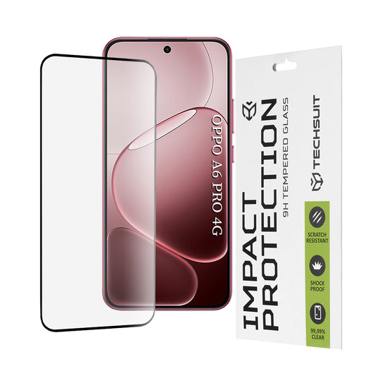 Zaščitna folija za zaslon Techsuit za Oppo A6 Pro 5G / A6 Pro 4G, Kaljeno steklo, Full Glue, 111D, Črna