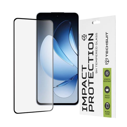 Zaščitna folija za zaslon Techsuit za Oppo Reno13, kaljeno steklo, polno lepilo, 111D, črna