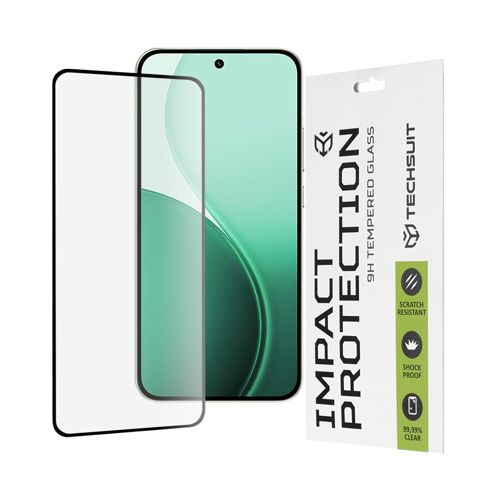 Zaščitna folija za zaslon Techsuit za Oppo Reno14, kaljeno steklo, polno lepilo, 111D, črna