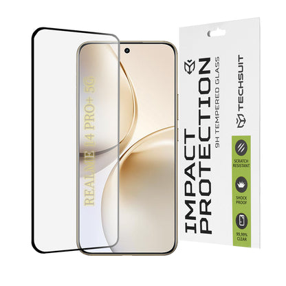 Zaščitna folija za zaslon Techsuit za Realme 14 Pro+, kaljeno steklo, polno lepilo, 111D, črna