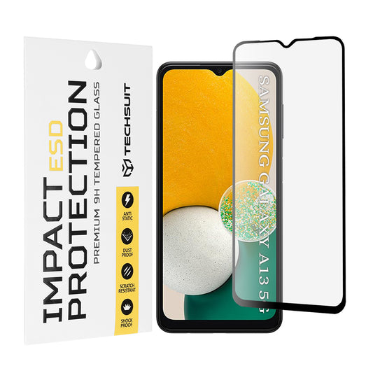 Zaščitna folija za zaslon Techsuit za Samsung Galaxy A04 A045 / A04s A047 / A13 5G A136, kaljeno steklo, polno lepilo, črna