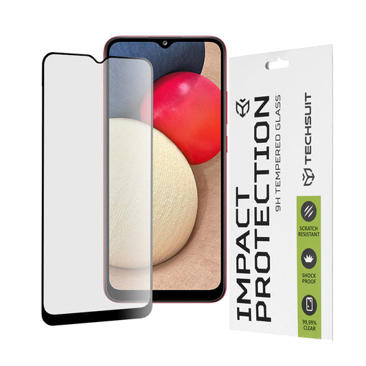 Zaščitna folija za zaslon Techsuit za Samsung Galaxy A04e A042 / M04 M045 / A03 A035 / A03 Core A032, kaljeno steklo, polno lepilo, 111D, črna
