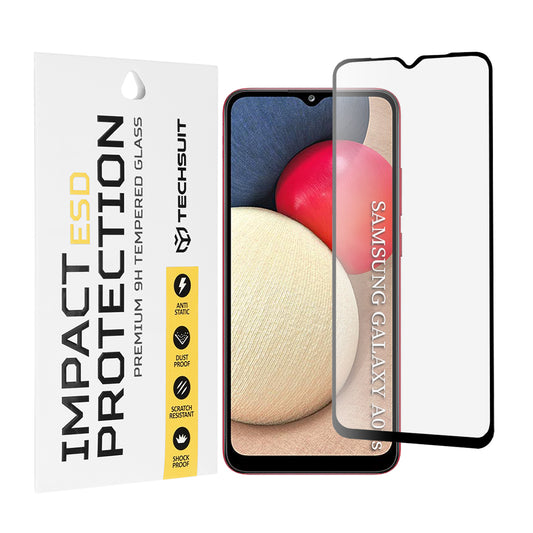 Zaščitna folija za zaslon Techsuit za Samsung Galaxy A04e A042 / M04 M045 / A03 A035 / A03 Core A032, kaljeno steklo, polno lepilo, črna