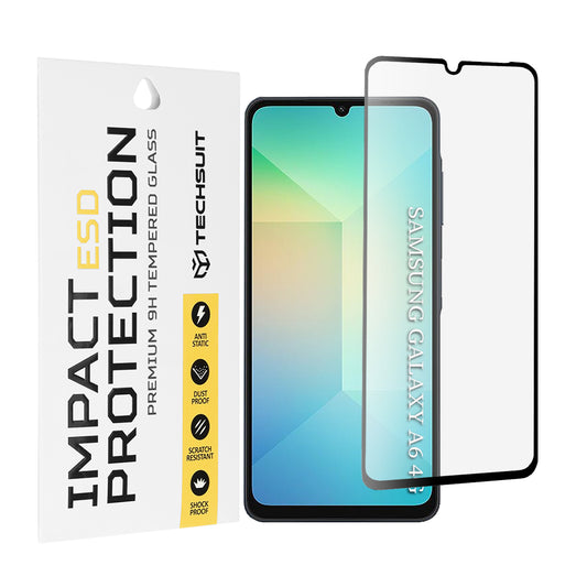 Zaščitna folija za zaslon Techsuit za Samsung Galaxy A06 A065, kaljeno steklo, polno lepilo, črna