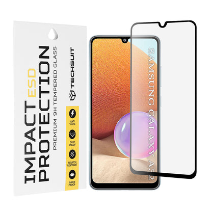 Zaščitna folija za zaslon Techsuit za Samsung Galaxy A32 A325, kaljeno steklo, polno lepilo, črna