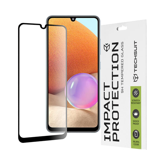Zaščitna folija za zaslon Techsuit za Samsung Galaxy A33 5G A336 / A32 A325, kaljeno steklo, polno lepilo, 111D, črna