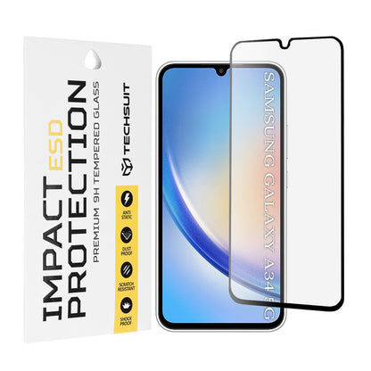 Zaščitna folija za zaslon Techsuit za Samsung Galaxy A34 A346, kaljeno steklo, polno lepilo, črna