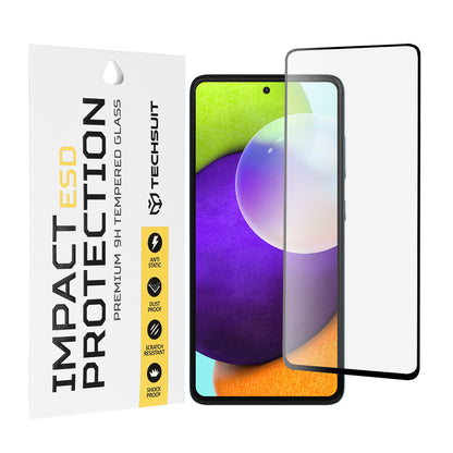 Zaščitna folija za zaslon Techsuit za Samsung Galaxy A52s 5G A528 / A52 5G A526 / A52 A525, kaljeno steklo, polno lepilo, črna