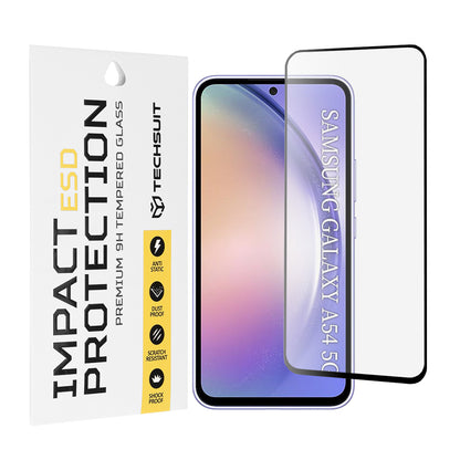 Zaščitna folija za zaslon Techsuit za Samsung Galaxy A54 A546, kaljeno steklo, polno lepilo, črna