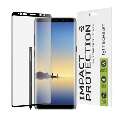 Zaščitna folija za zaslon Techsuit za Samsung Galaxy Note 8 N950, kaljeno steklo, polno lepilo, 111D, črna