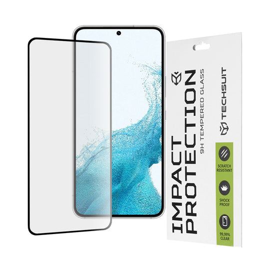 Zaščitna folija za zaslon Techsuit za Samsung Galaxy S23 S911 / S22 5G S901, kaljeno steklo, polno lepilo, 111D, črna