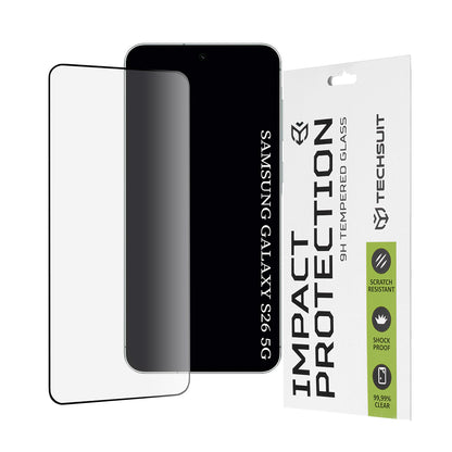 Zaščitna folija za zaslon Techsuit za Samsung Galaxy S26, Kaljeno steklo, Full Glue, 111D, Črna