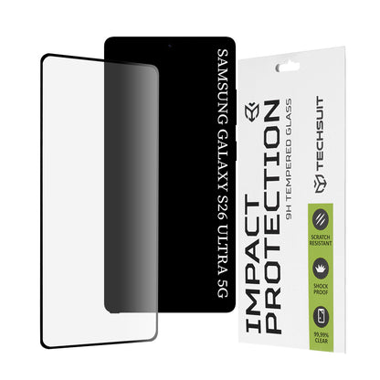Zaščitna folija za zaslon Techsuit za Samsung Galaxy S26 Ultra S948, Kaljeno steklo, Full Glue, 111D, Črna