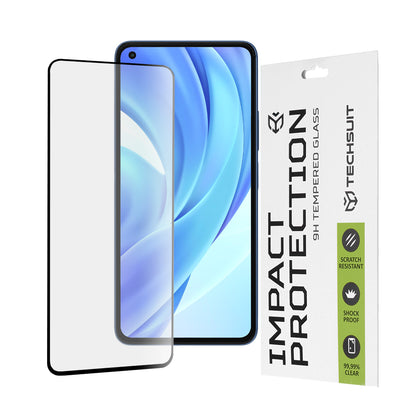 Zaščitna folija za zaslon Techsuit za Xiaomi 11 Lite 5G NE / Mi 11 Lite 5G / 11 Lite, kaljeno steklo, polno lepilo, 111D, črna