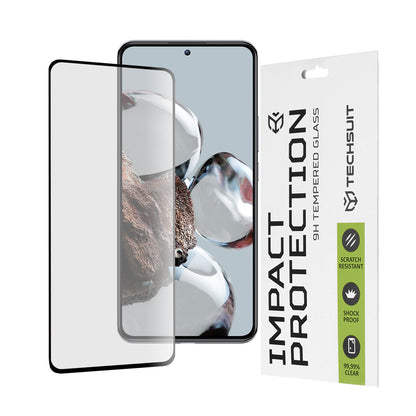 Techsuit Screen Protector Film for Xiaomi 12T / 12T Pro, Tempered Glass, Full Glue, 111D, Black