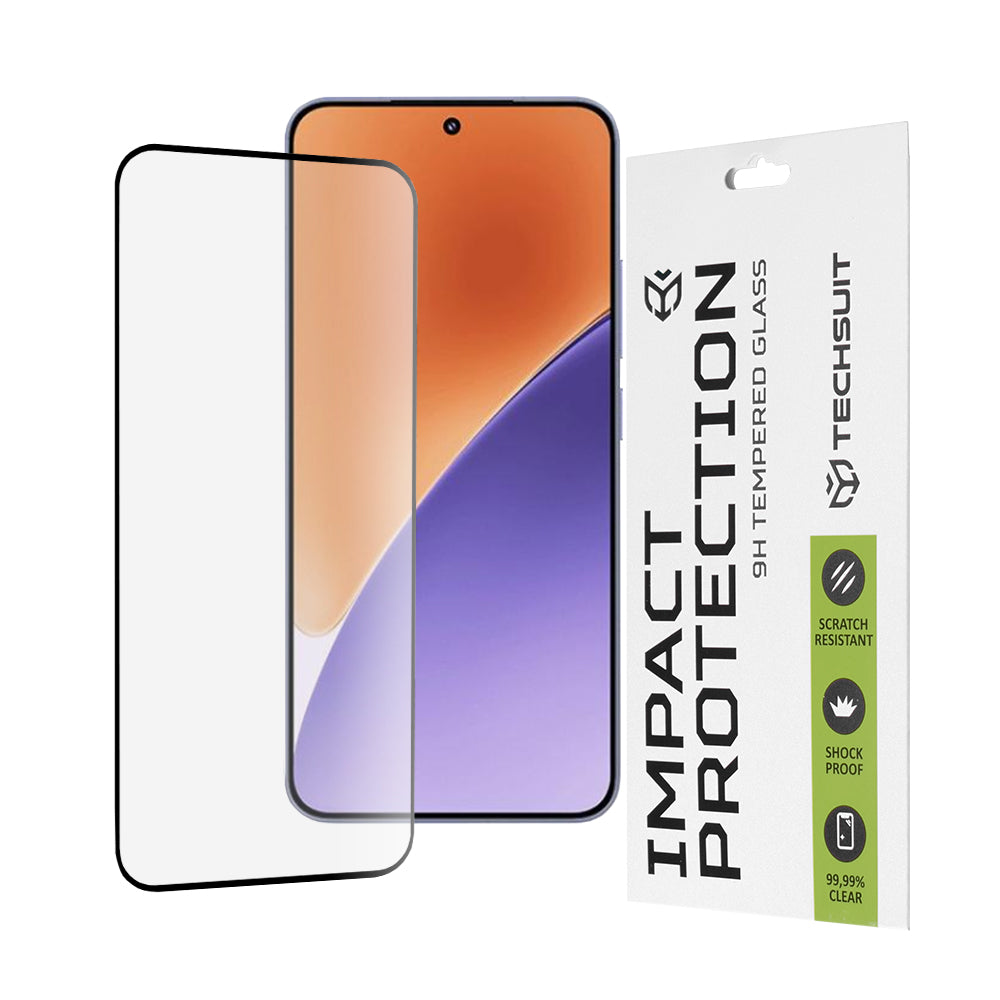 Zaščitna folija za zaslon Techsuit za Xiaomi 15, kaljeno steklo, polno lepilo, 111D, črna