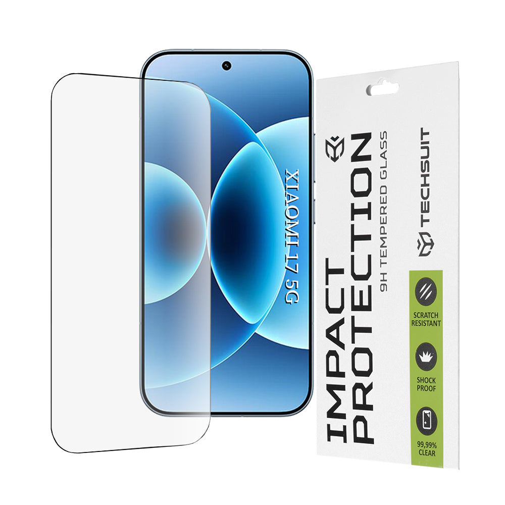 Zaščitna folija za zaslon Techsuit za Xiaomi 17, Kaljeno steklo, Full Glue, 111D, Črna