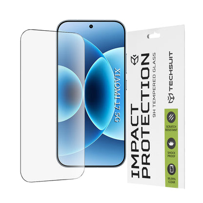 Zaščitna folija za zaslon Techsuit za Xiaomi 17, Kaljeno steklo, Full Glue, 111D, Črna