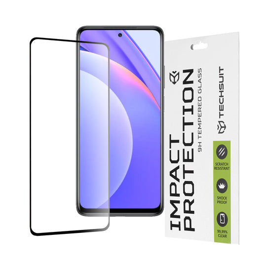 Zaščitna folija za zaslon Techsuit za Xiaomi Mi 10T Lite 5G, kaljeno steklo, polno lepilo, 111D, črna