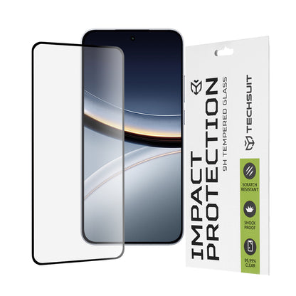 Techsuit Screen Protector Film for Xiaomi Poco F7, Tempered Glass, Full Glue, 111D, Black