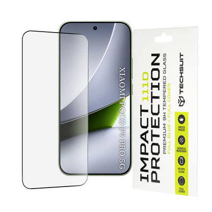 Zaščitna folija za zaslon Techsuit za Xiaomi Poco F9 Pro, kaljeno steklo, Full Glue, 111D, črna