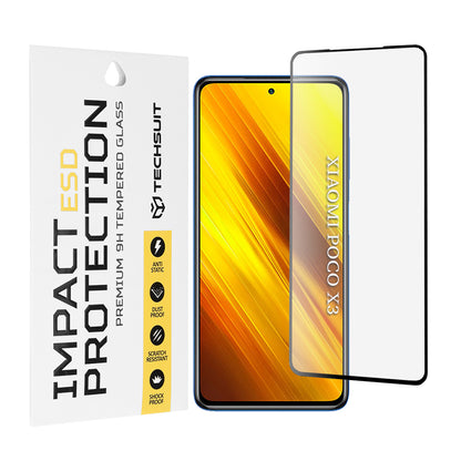 Zaščitna folija za zaslon Techsuit za Xiaomi Poco X3 Pro / X3 NFC / X3, kaljeno steklo, polno lepilo, črna