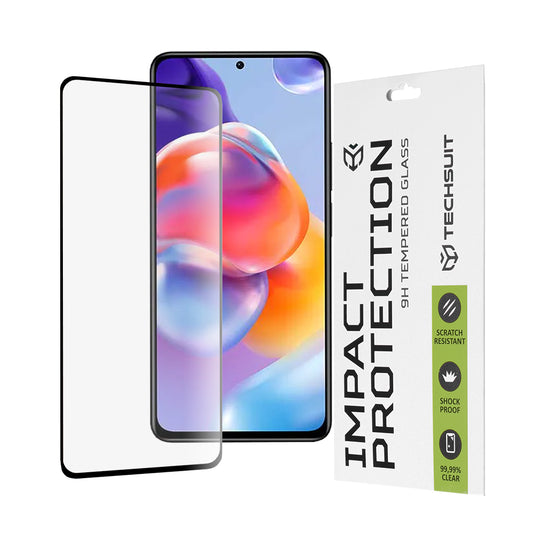 Zaščitna folija za zaslon Techsuit za Xiaomi Poco X4 Pro 5G / Redmi Note 11 Pro+ 5G, kaljeno steklo, polno lepilo, 111D, črna