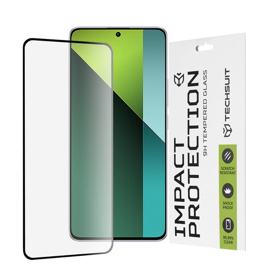 Zaščitna folija za zaslon Techsuit za Xiaomi Poco X6 / Redmi Note 13 Pro 5G, kaljeno steklo, polno lepilo, 111D, črna