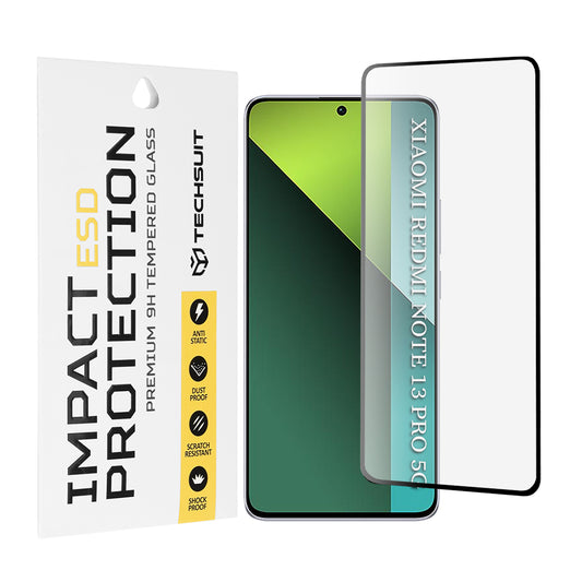 Zaščitna folija za zaslon Techsuit za Xiaomi Poco X6 / Redmi Note 13 Pro 5G, kaljeno steklo, polno lepilo, črna