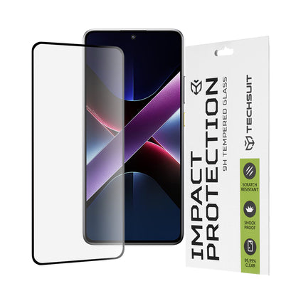 Zaščitna folija za zaslon Techsuit za Xiaomi Poco X7 Pro, kaljeno steklo, polno lepilo, 111D, črna