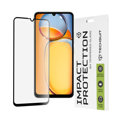 Techsuit Screen Protector Film for Xiaomi Redmi 13C 5G / 13C / Poco C65, Tempered Glass, Full Glue, 111D, Black