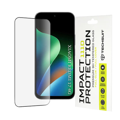 Zaščitna folija za zaslon Techsuit za Xiaomi Redmi 17 5G / 17 4G, kaljeno steklo, polno lepilo, 111D, črna