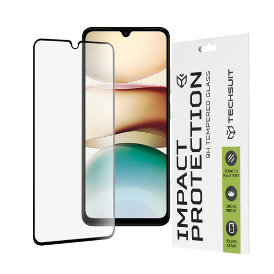 Zaščitna folija za zaslon Techsuit za Xiaomi Redmi A5 4G (Standard), kaljeno steklo, polno lepilo, 111D, črna