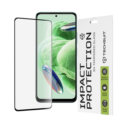 Zaščitna folija za zaslon Techsuit za Xiaomi Redmi Note 12 4G / Poco X5 / Note 12 5G, kaljeno steklo, polno lepilo, 111D, črna
