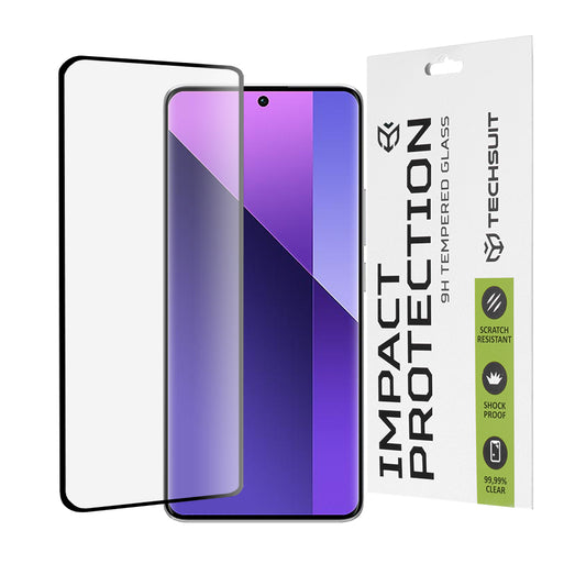 Zaščitna folija za zaslon Techsuit za Xiaomi Redmi Note 14 Pro 4G / Note 14 Pro+ 5G / Note 14 Pro 5G, kaljeno steklo, polno lepilo, 111D, črna