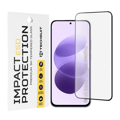 Zaščitna folija za zaslon Techsuit za Xiaomi Redmi Note 17 4G / Note 17 5G, kaljeno steklo, Full Glue, črna
