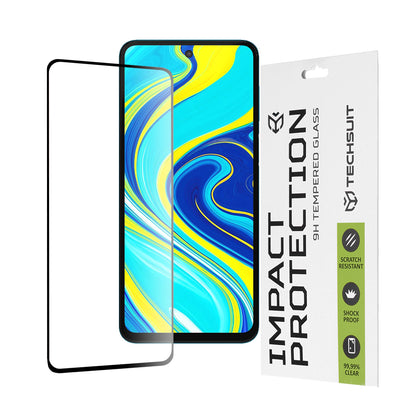 Zaščitna folija za zaslon Techsuit za Xiaomi Redmi Note 9S / Note 9 Pro / Note 9 Pro Max, kaljeno steklo, polno lepilo, 111D, črna