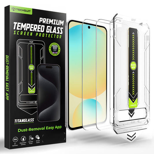 Zaščitna folija za zaslon Techsuit TitanGlass CrystalHD za Samsung Galaxy A56 A566 / S24 FE S721, kaljeno steklo, polno lepilo, komplet 2 kosa