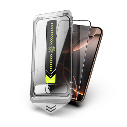 Zaščitna folija za zaslon Techsuit TitanGlass za Apple iPhone 16 / 15, varnostno steklo, polno lepilo, črna