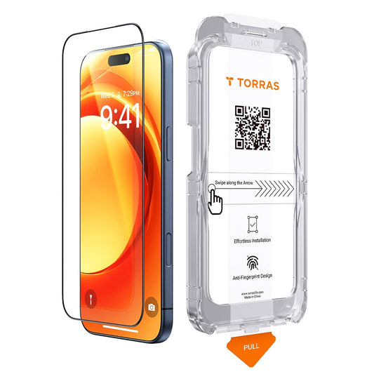 Zaščitna folija zaslona Torras HD Shield za Apple iPhone 18 Pro / 17 Pro, kaljeno steklo, polno lepilo, črna