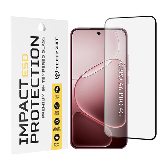 Techsuit Screen Protector for Oppo A6 Pro 5G / A6 Pro 4G, Tempered Glass, Full Glue, Black