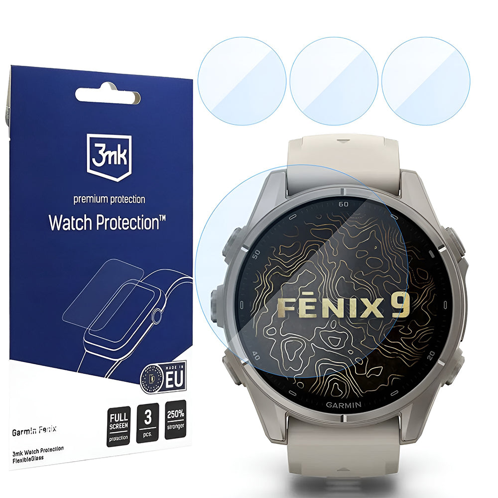 Zaščitna folija 3MK FlexibleGlass za Garmin Fenix 9 43mm, komplet 3 kosov, fleksibilno steklo