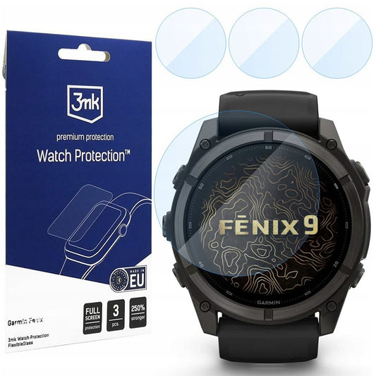 Zaščitna folija 3MK FlexibleGlass za Garmin Fenix 9 51mm, komplet 3 kosi, fleksibilno steklo