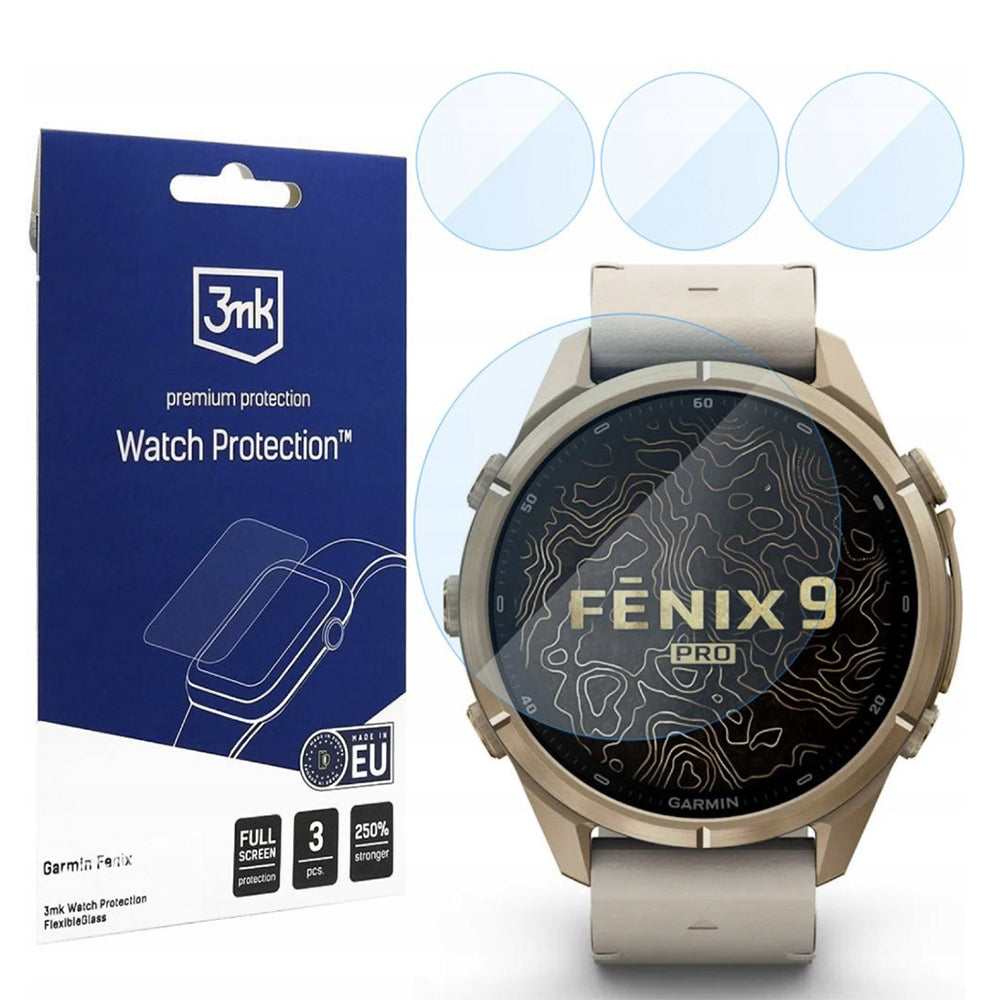 Zaščitna folija 3MK FlexibleGlass za Garmin Fenix 9 Pro 43mm, komplet 3 kosov, fleksibilno steklo